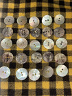 25 Vintage Mother Of Pearl Silver Gray Carved Oyster Shell Buttons 3 4    Mop 19mm