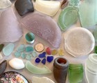 Genuine Beach Sea Glass - 1 And 1 2 Pounds W  Sea Marble Surf-tumbled Mendocino