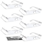 6 Pack Reading Glasses  Clear Half Rim Frames  Spring Loaded Hinges   1 50 Stren