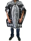 Mexican Poncho With Hood  Virgen De Guadalupe  Blanket  One Size  Black   White