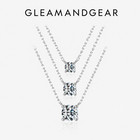 925 Sterling Silver Cz Round Pendant Necklace Women Wedding Engagement Jewelry