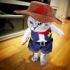 Funny Pet Cosplay Clothes Cowboy Hat Suit Dog Puppy Cat Costume Halloween Outfit