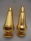 Vintage Warranted 22k Gold Plated Ceramic Salt And Pepper Shaker Set - Nice