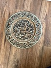 Vintage Persian Hand Hammered Copper Tinned Wall Hanging Plate Dish Tray