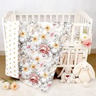 4-piece Crib Bedding Set  Baby Girl Bedding Crib Set  Flower Crib Skirt  Floral