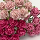 1 4 or 1cm Mini Open Rose Mixed Pink Flower Wedding Scrapbook Dioramas  r2-234 