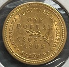 1903  1 Gold Louisiana Purchase Jefferson Dollar - Free Shipping Usa