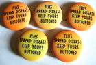Buttons From Woodstock Flies Spread Disease 1969