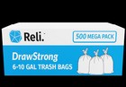 Reli  8-10 Gallon Trash Bags Drawstring   500 Count Bulk   22 x23    6  8  10gal