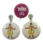 Mcdonald s Vintage 1970 Ronald Mcdonald Fold Tab Tin Pin Buttons Advertising Lot