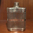 Caged Glass Flask Metal Chrome 1920 s Prohibition Era Screw On Lid Vintage