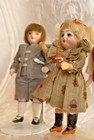 Set 2 Mignonette Dolls 1 All-bisque 1 Compo 3-3 4  Germany Wire Sailor Hertwig 