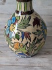 Vintage Persian Turkish Iznik Islamic Polychrome Glaze Floral Motif Pottery Vase