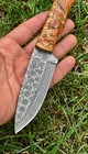 Custom Made Damascus Hunting Knife - Hand Forged Damascus Steel Sharp Blade X675