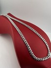 925 Sterling Silver Rhodium Plated Cuban Link Chain Italy Necklace 26 Inch 9 5mm
