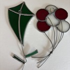 Vintage Leaded Stained Glass Leaded Balloons And Kite Suncatchers Ornament