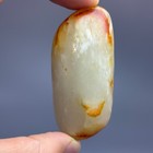 2 4   China Natural Old Jade Carved Rough Stone Amulet Statue A218