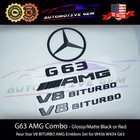 G63 Amg V8 Biturbo Rear Star Emblem Black Badge Combo Set For Mercedes W463 W464