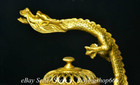 8 4  Marked Chinese Bronze Gilt Cloisonne Fengshui Dragon Incense Burner