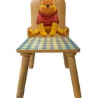 Vintage Disney Wooden Winnie The Pooh Child s Chair Plaid Seat Nursery Decor
