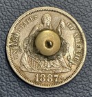 1887 Us Antique Silver Seated Liberty Dime - Highly Detailed Love Token