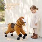 Qaba Ride On Horse With Wheels  Ride On Toy For Toddler 18-36 M  Brown
