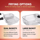 4qt Dual Deep Fryer With 3 Baskets  Timer And Temp Knobs  1700 W