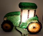Vintage Green Tractor Night Light Lamp Popcorn Yellow An Green Works Glows