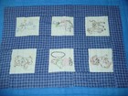 New Vtg Handmade Blue Baby Quilt Embroidered Blocks Panels Animals Blanket