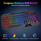 Gaming Keyboard And Mouse Combo  Usb Wired Rgb Backlit Anti-ghosting Silent K   
