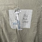 Vintage Y2k It s All Good Cool People Graphic Tee Olive Green Men s Xl   flaws