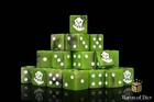 Orc Wargaming Dice - Resin D6s - Green With White Symbols