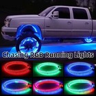 Pack Of 4 17 5  Rgb   Chasing Flow Led Wheel Ring Rim Lights For Truck Car Set