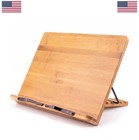 Cookbook Stand Bamboo Large 15 35 Inch Adjustable Book Holder Thick Books Page