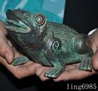 5 7 china Ancient Han Dynasty Bronze Fengshui Sacrifice Inscription Frog Statue