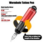 Wormhole Tattoo Machine Kit Rotary Motor Pen Gun Color Inks Power Supply Needle