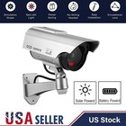 Solar Power Bullet Dummy Fake Surveillance Security Camera Cctv Camera Silver