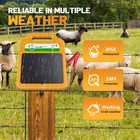 Solar Powered Fence Charger 16km Range 0 2j 8kv With 10 4ah Battery Ac Adapter