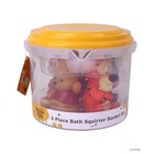 New  Disney Bath Squirter Bucket Set  5 Pc toddler Bath Toys With Storage Bucket