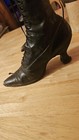 Victorian Boots Ladies High-top Lace-up Black Leather Heeled Witch Shoes Brown 5