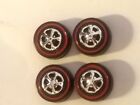 Hot Wheels Redline Repro Wheels Medium Black Cap Set Of 4 -new Mold 