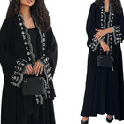 Muslim Women Maxi Robe Modest Abaya Open Cardigan Kimono Kaftan Dress Embroidery