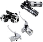 Chrome 1  Switch Control   Brake Clutch Levers   Grips For 96-12 Harley Softail
