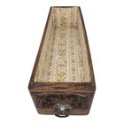 Vintage Ornate Carved Wooden Floral Lined Sewing Machine Drawer