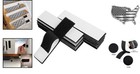 15 Sets Industrial Strength Hook And Loop Tape - No Holes Adhesive Strips  Black
