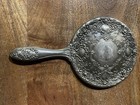 Vintage Ornate Silverplated Dresser vanity Set Mirror Art Deco Heavy Unique