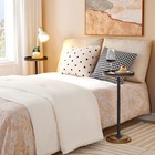 Small Round Side Table For Living Room  Bedroom  Rustic Brown Accent