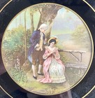 Vintage Antique Flue Cover Victorian Man   Woman Wall Hanging 7 3 4   