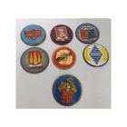 1950 s Wheaties Cereal Premium Tin Car Emblem Lot Of 7 Vintage