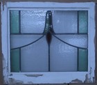 Simple Floral Midsize Old English Leaded Stained Glass Window 23 75  X 20 75 
